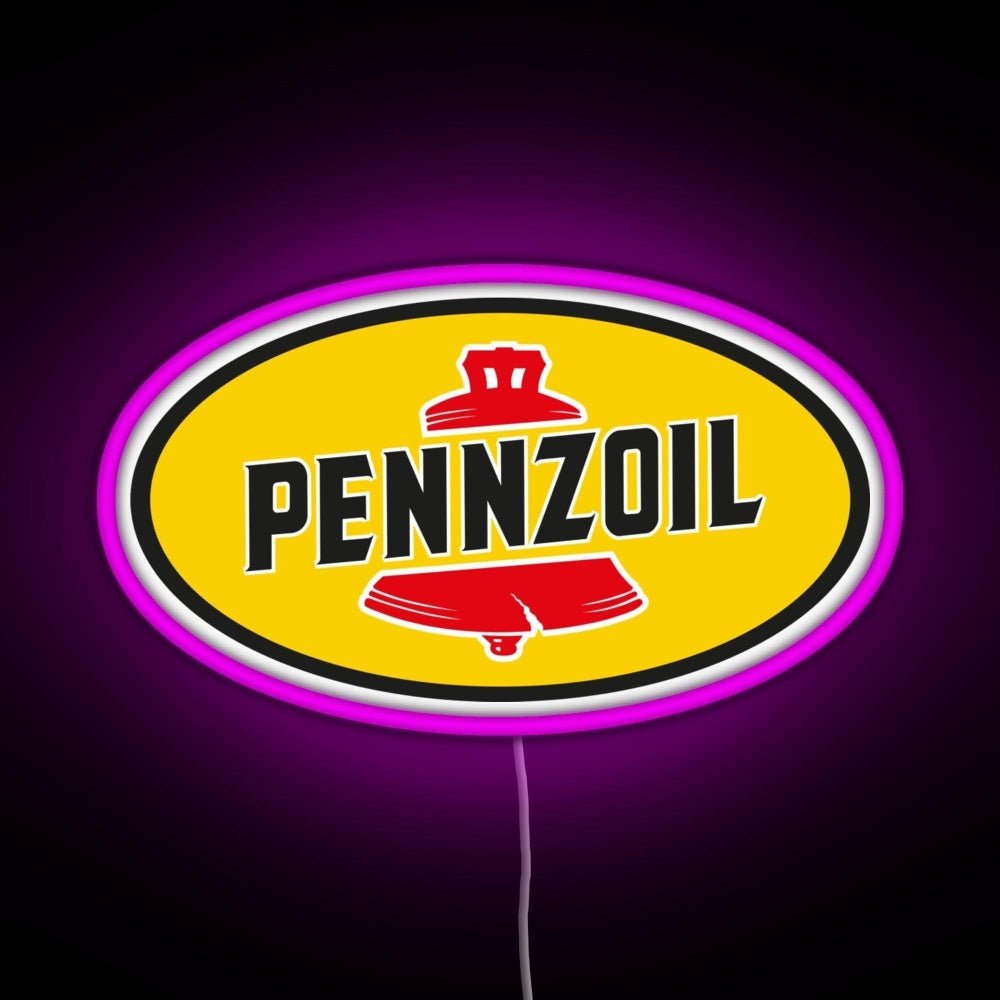 Pennzoil Old Logo Rgb Led Neon Sign Pop Wall Art - Shineneon