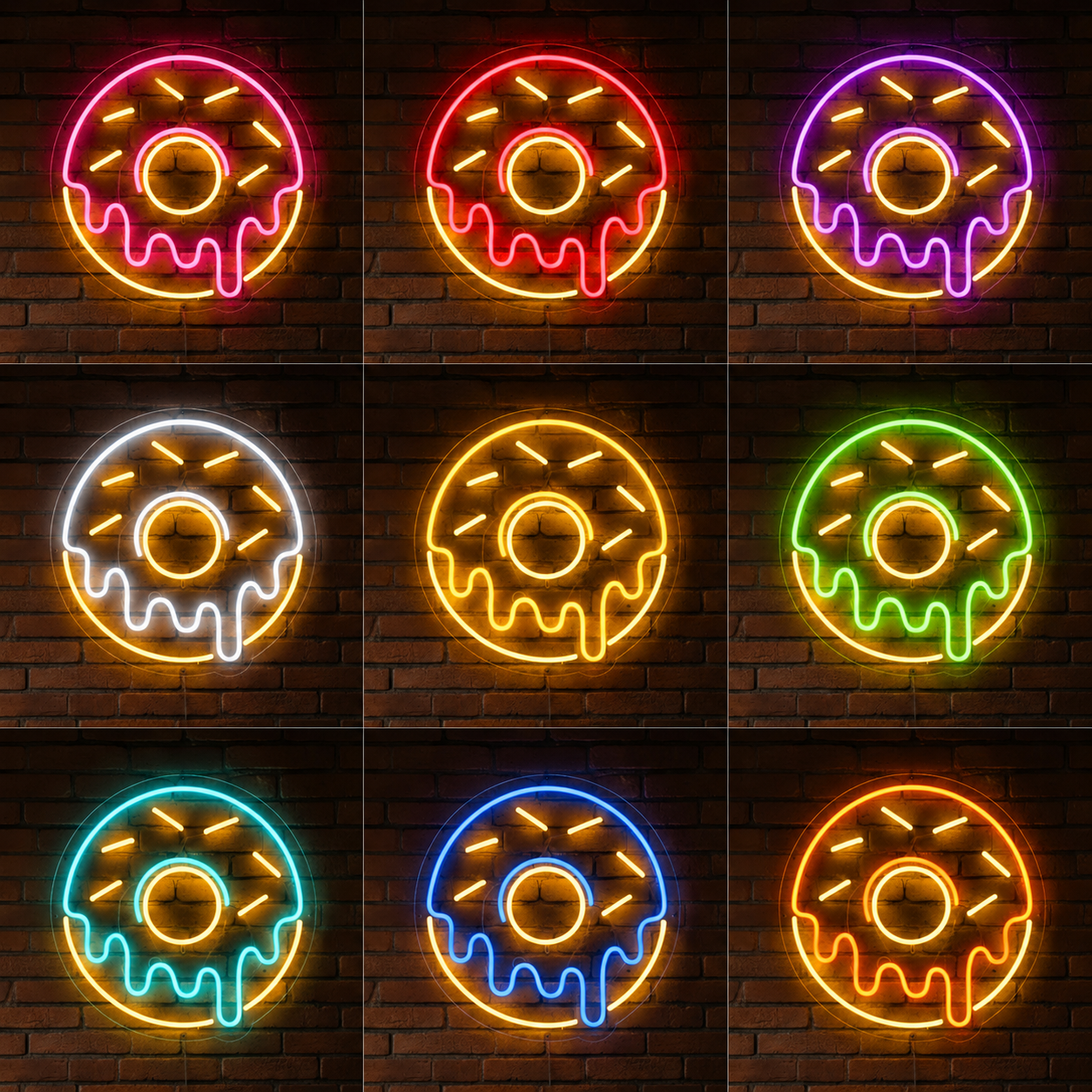 People Sitting At A Table LED Neon Sign - 05 Color Grid