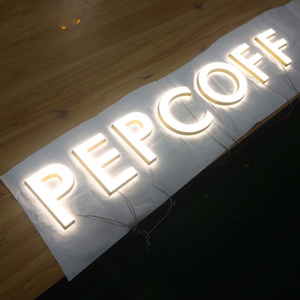 Pepcoff 3D Front And Back Lit Letters Metal Led Sign - Shineneon