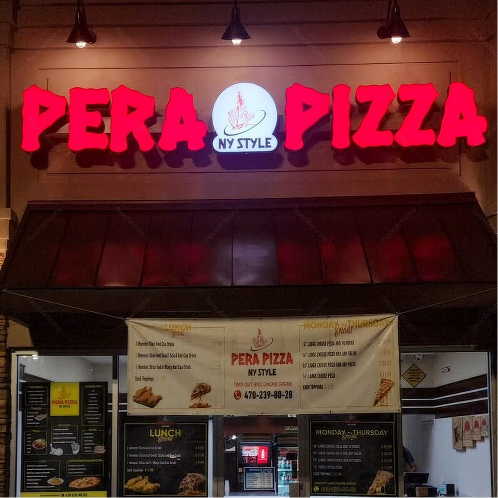 Pera Pizza 3D Frontlit And Backlit Channel Letter Led Light Sign