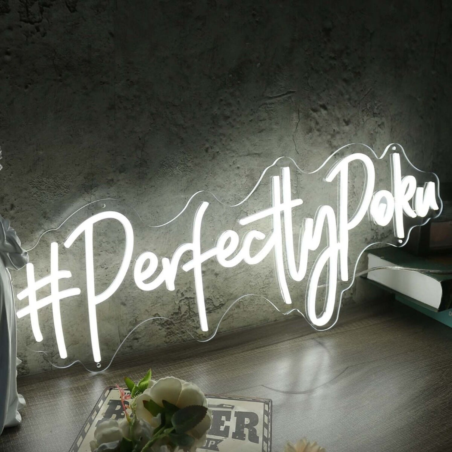 Perfectly Poku White Led Neon Sign - Shineneon