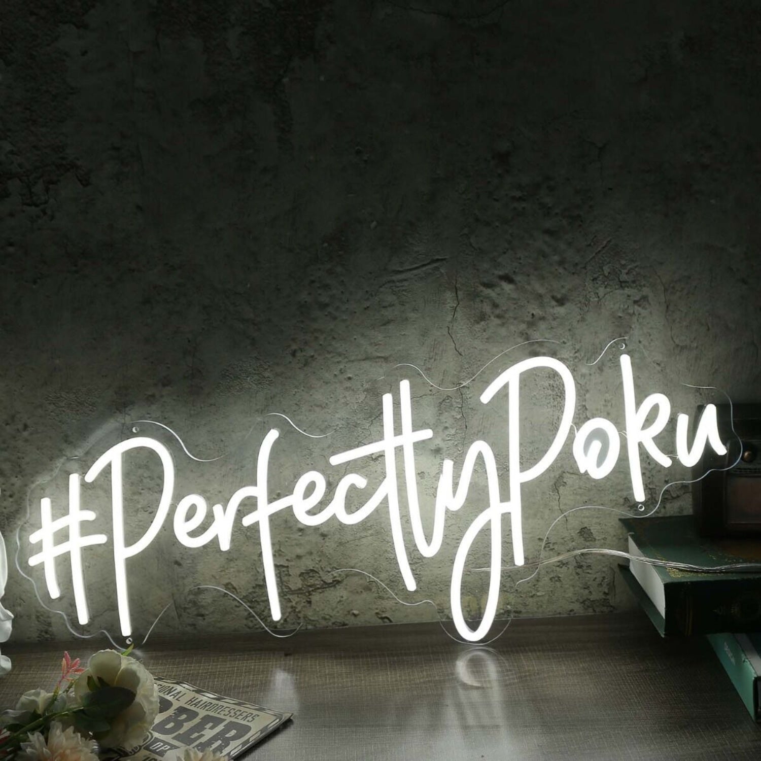 Perfectly Poku White Led Neon Sign - Shineneon