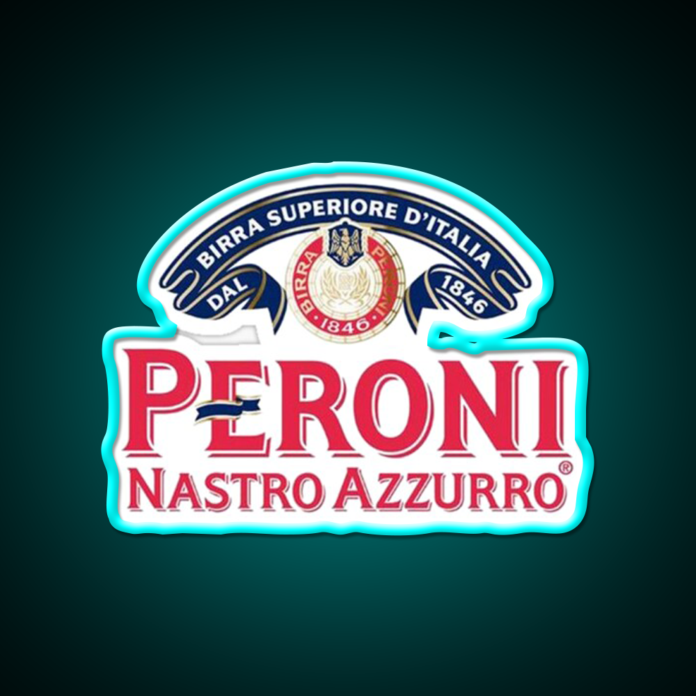 Peroni Nastro Azzurro Classic Logo Beer Bar Decor Led Neon Sign Rgb Color - Size and dimension reference