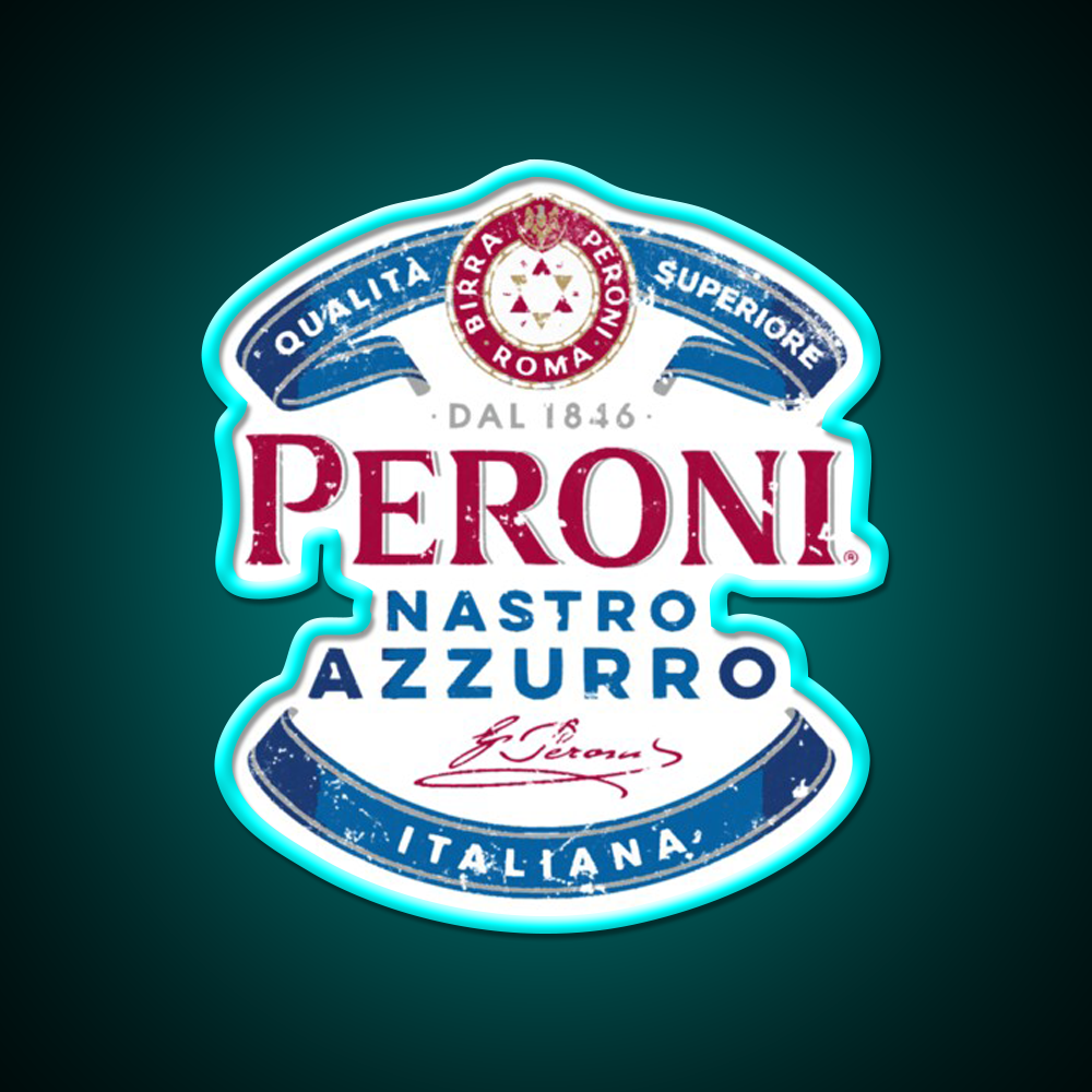 Peroni Nastro Azzurro Essential Beer Bar Decor Led Neon Sign Rgb Color - Size and dimension reference