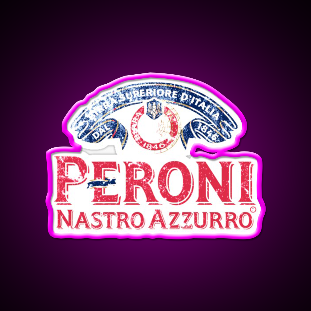 Peroni Nastro Azzurro Italy Beer Bar Decor Led Neon Sign Rgb Color - Neon sign mounted on wall in room