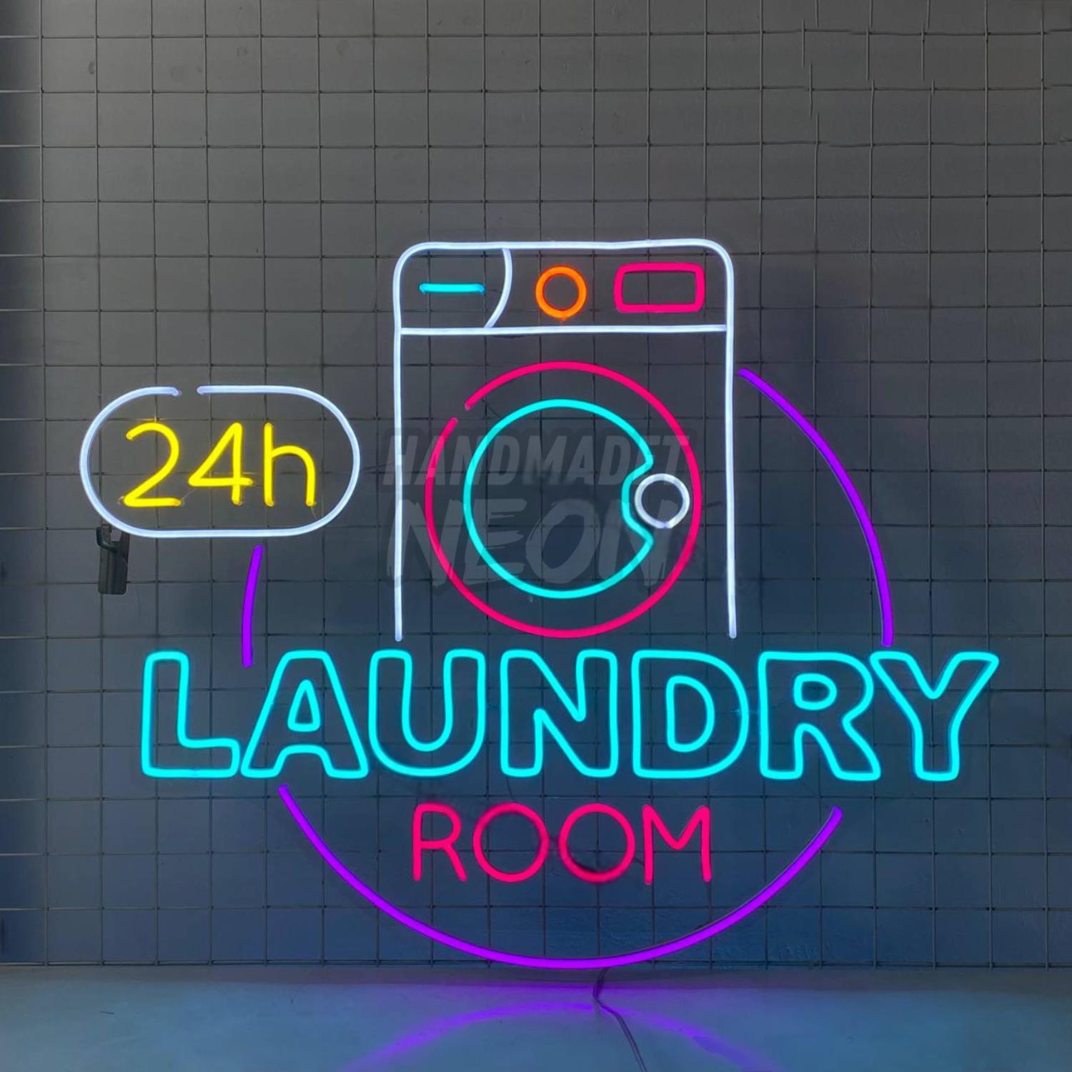 Personalised Laundry Room 24 Hour Led Neon Sign | Shineneon