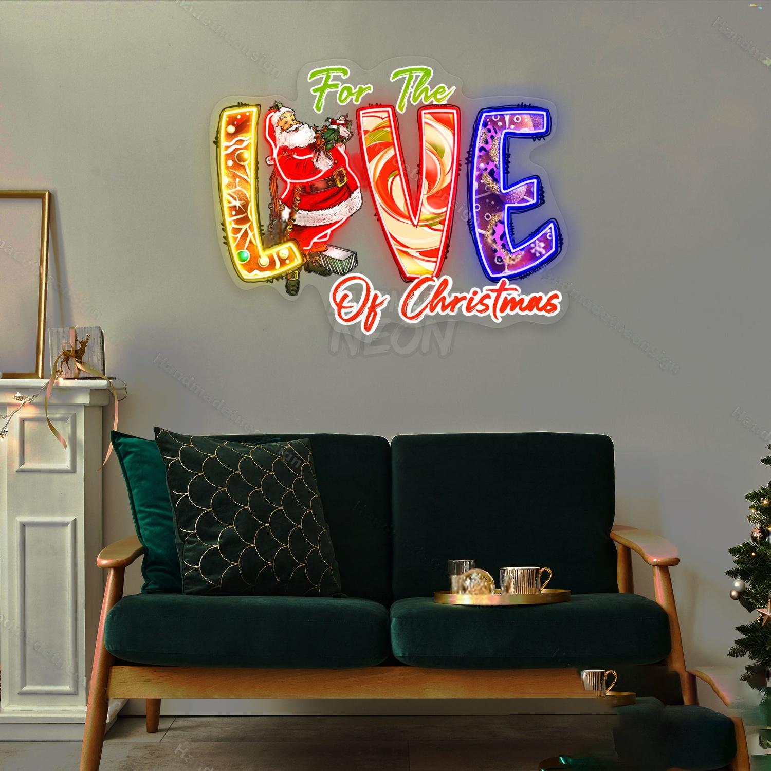 Personalized For The Love Of Christmas Acrylic Led Neon Sign | Shineneon
