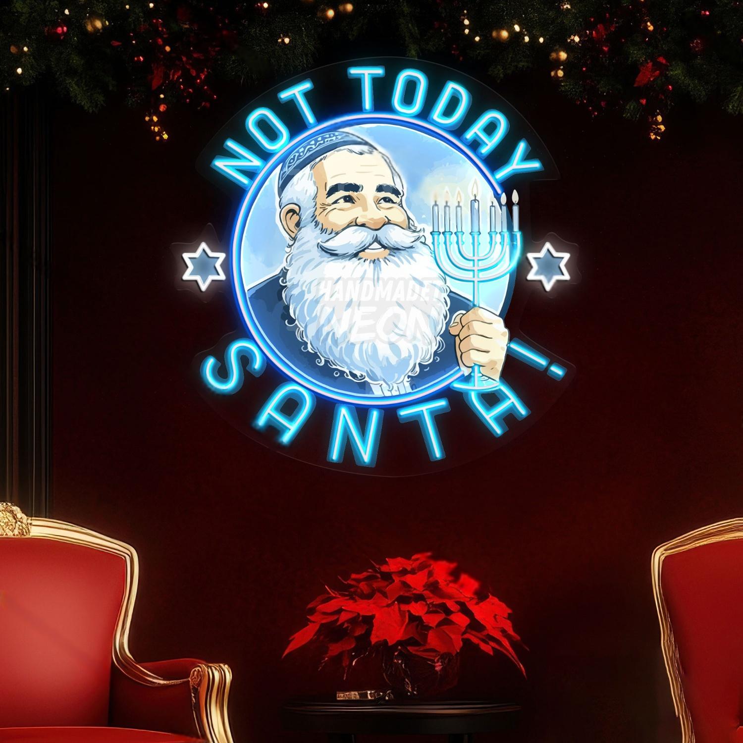Personalized Not Today Santa Acrylic Led Sign | Shineneon