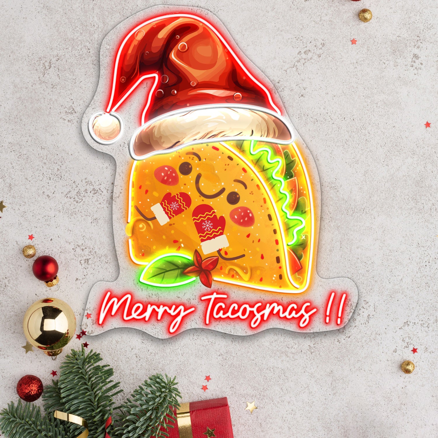 Personalized Tacos Christmas Acrylic Led Neon Sign | Shineneon