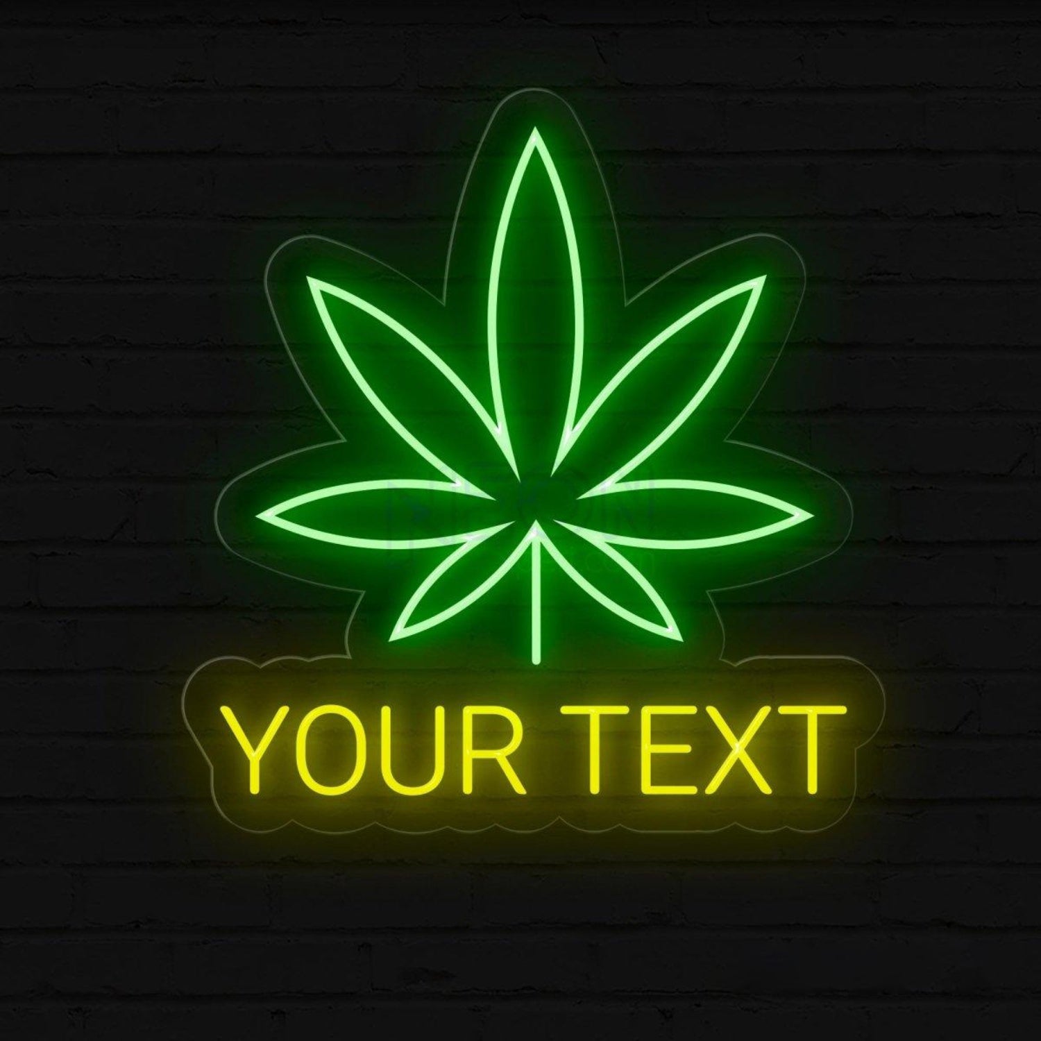 Personalized Weed Leaf Led Neon Sign With Red Green Custom Text For Bar Home Decor | Shineneon