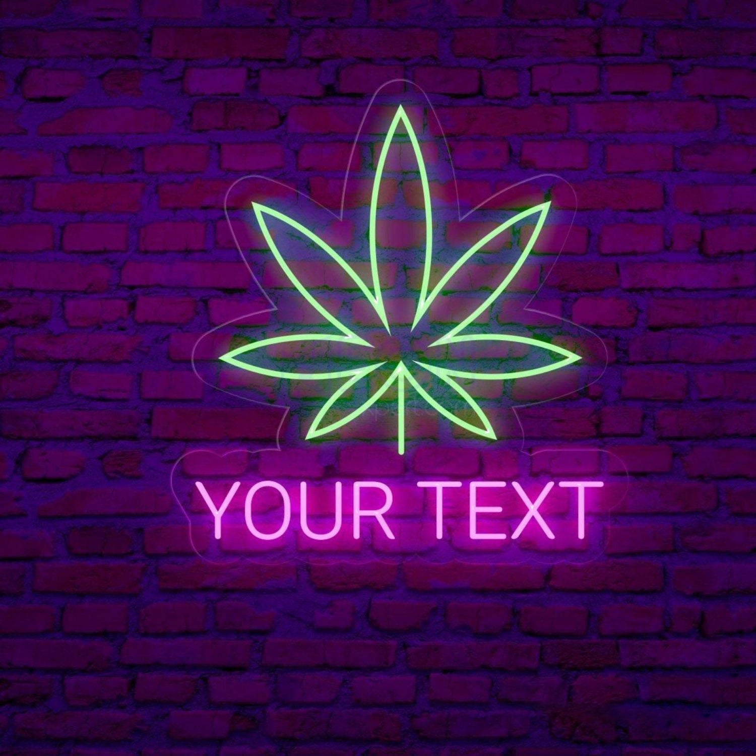 Personalized Weed Leaf Led Neon Sign With Red Green Custom Text For Bar Home Decor | Shineneon