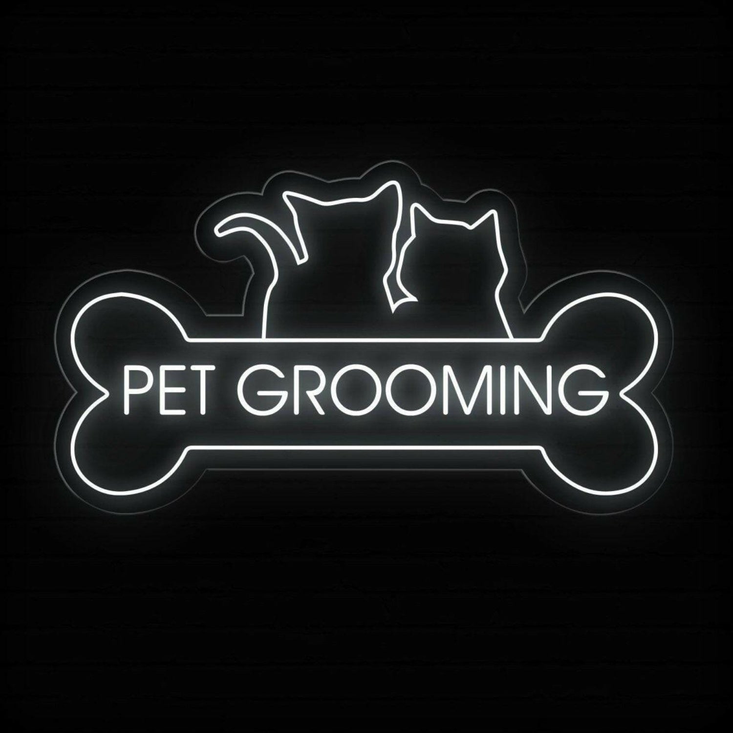 Pet Grooming Open Neon Dog Bone Led Sign | Shineneon