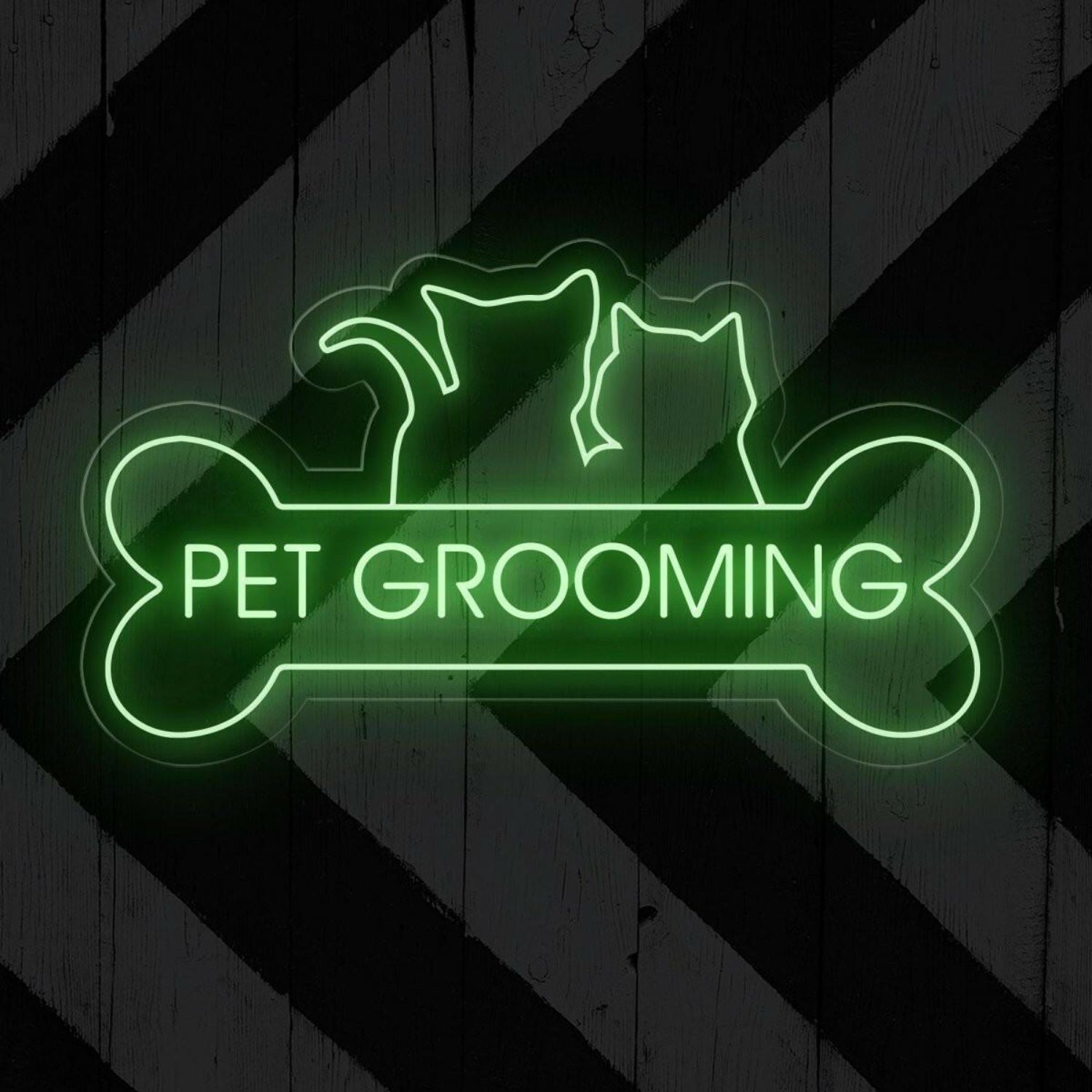 Pet Grooming Open Neon Dog Bone Led Sign | Shineneon