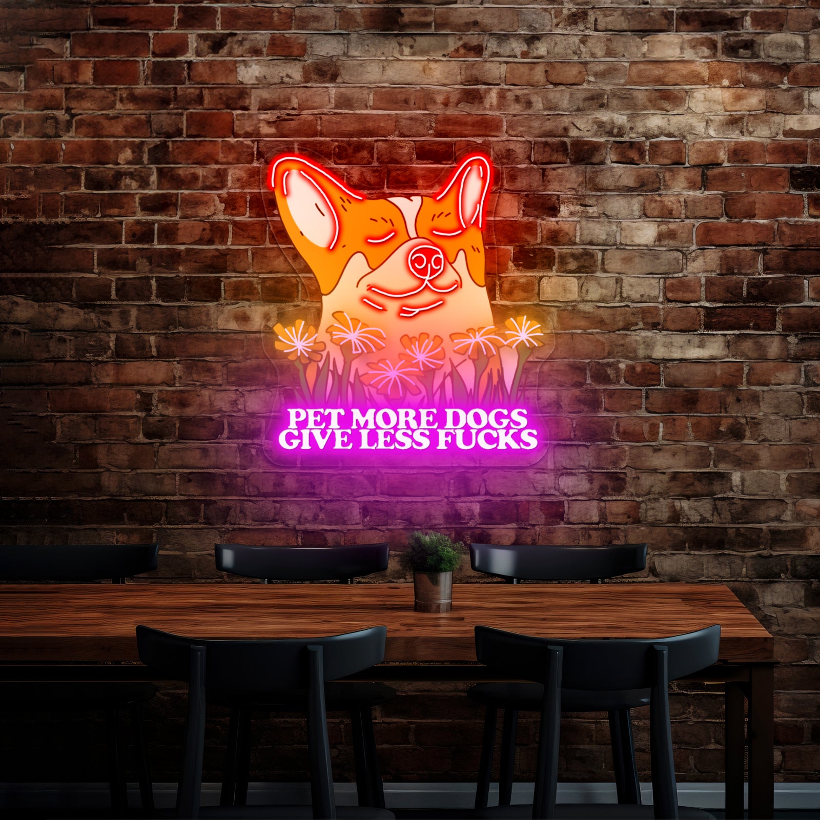 Pet More Dogs Give Less Fus Artwork Cheap Neon Signs