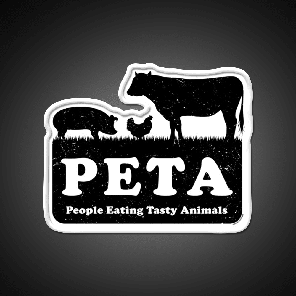 Peta People Eating Tasty Animals Fast Food Led Neon Sign For Burger Place Rgb Color - Shineneon