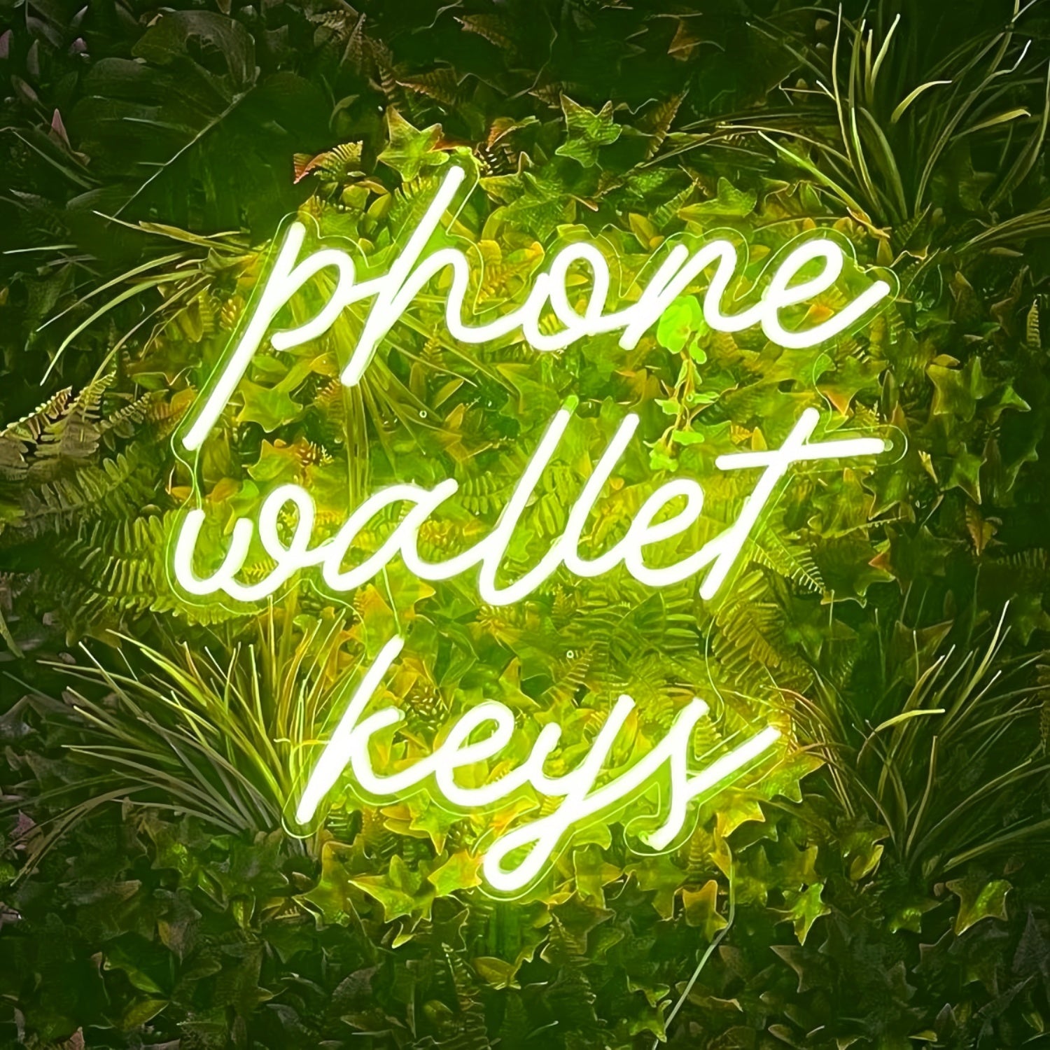 Phone Wallet Keys Keep Your Essentials In Check Neon Sign | Shineneon