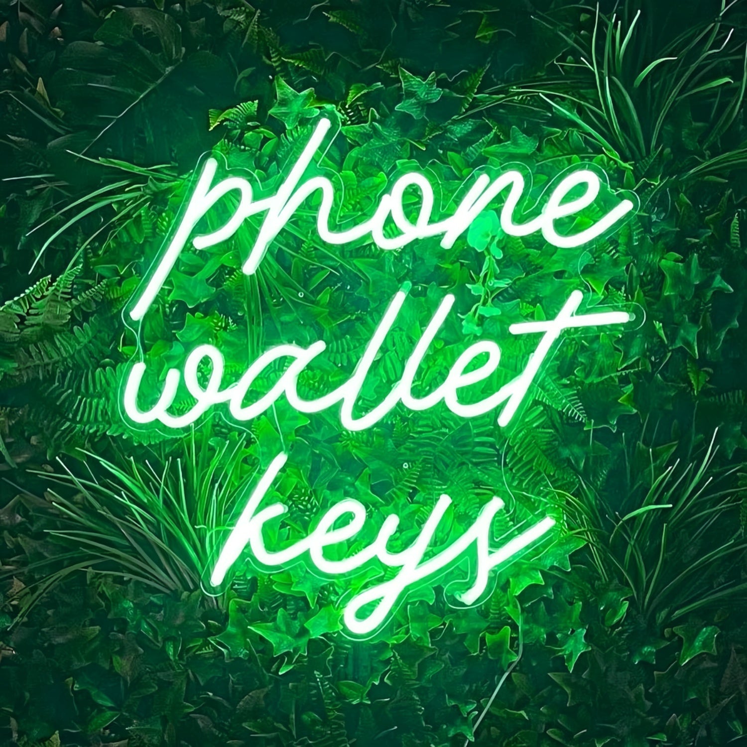 Phone Wallet Keys Keep Your Essentials In Check Neon Sign | Shineneon