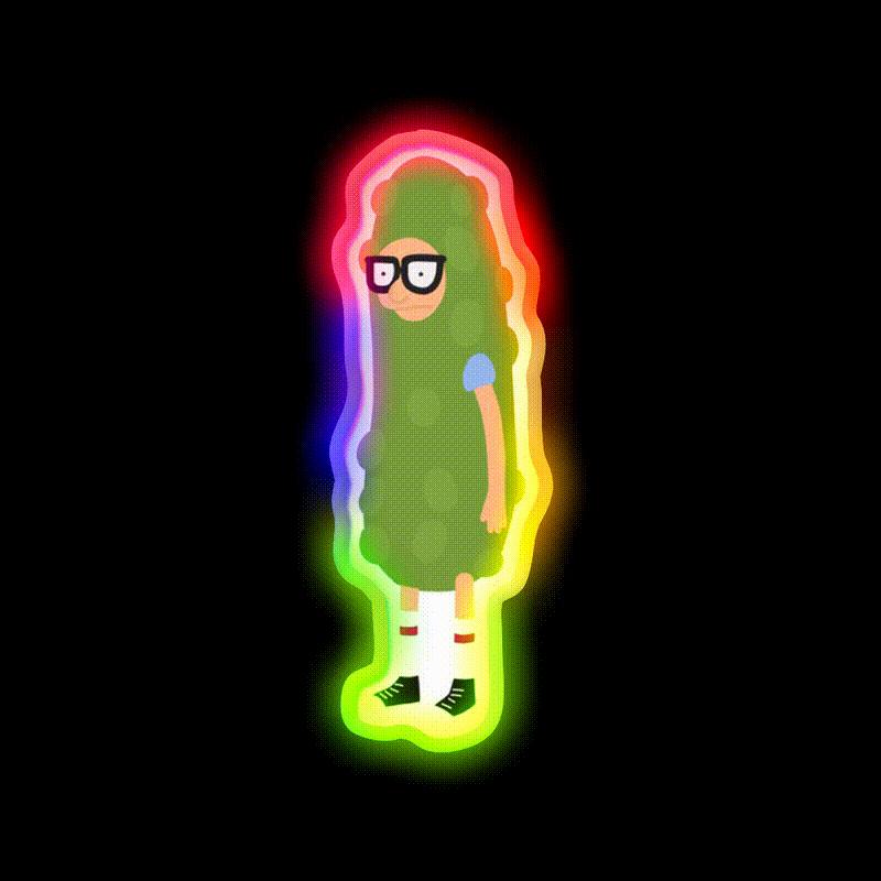 Pickle Tina Fast Food Led Neon Sign For Burger Place Rgb Color - LED neon sign close-up detail