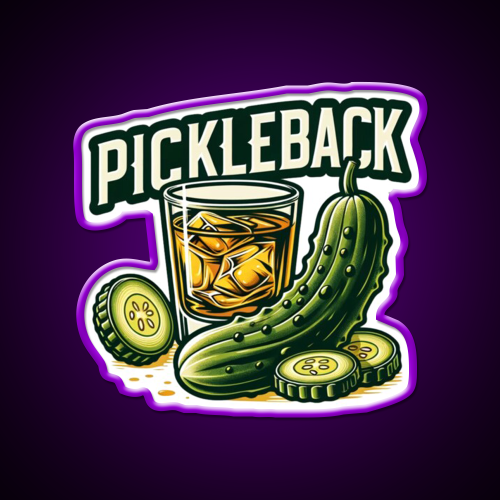 Pickleback Shots Whiskey Drink Bar Led Neon Sign Rgb Color