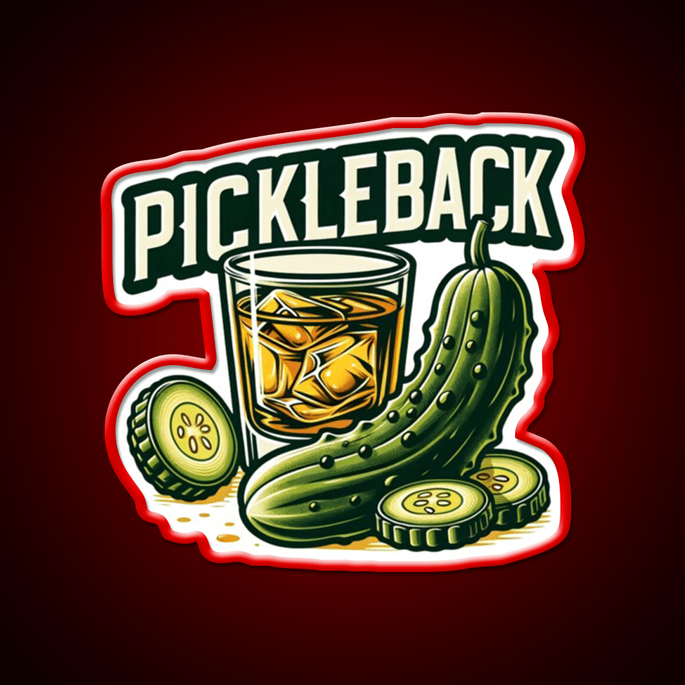 Pickleback Shots Whiskey Drink Bar Led Neon Sign Rgb Color - Shineneon