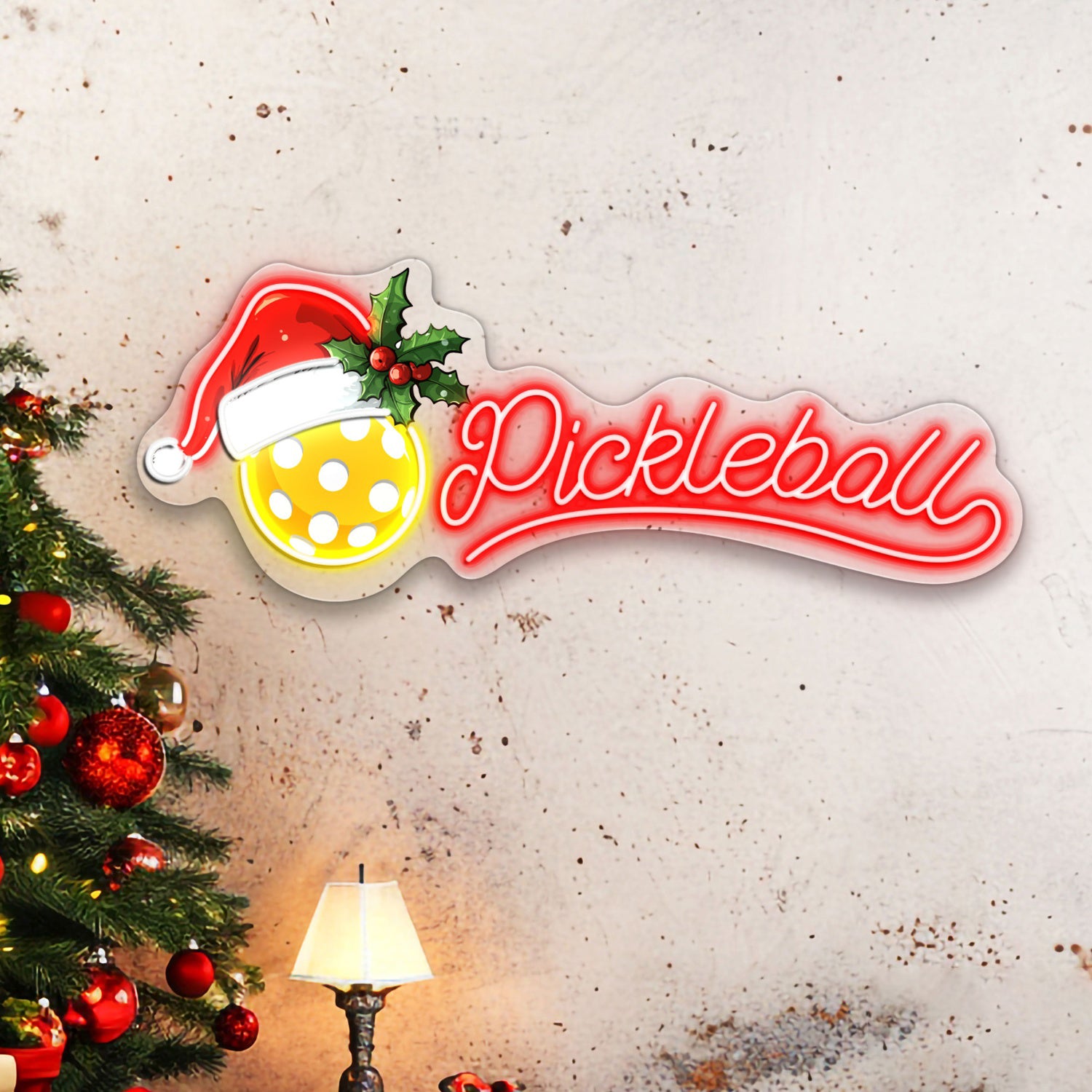 Pickleball Christmas Acrylic Led Sign | Shineneon