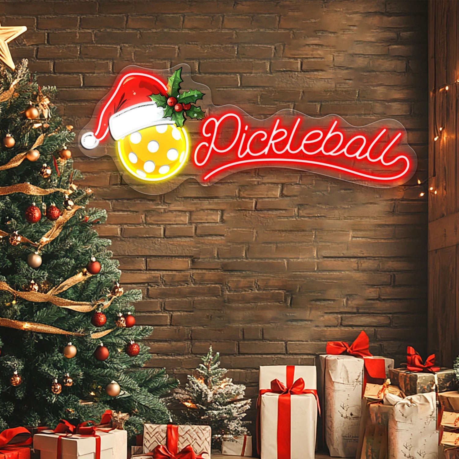 Pickleball Christmas Acrylic Led Sign | Shineneon