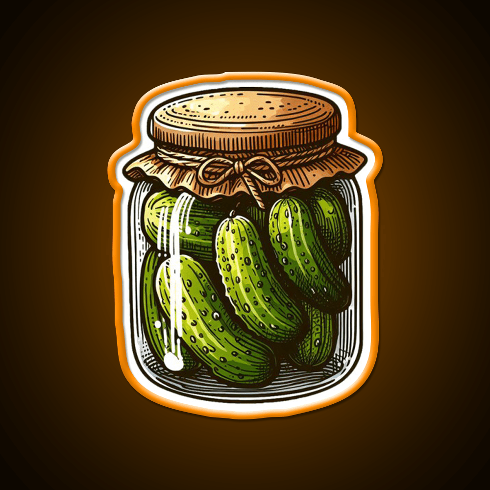 Pickles Jar Crunchy Food Art Snack Food Led Neon Sign Rgb Color - Shineneon