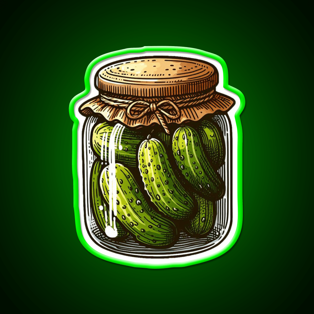 Pickles Jar Crunchy Food Art Snack Food Led Neon Sign Rgb Color - Shineneon