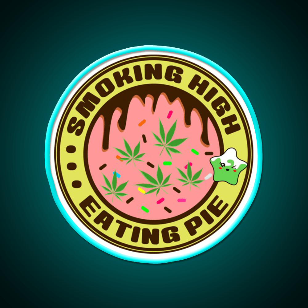 Pie Weed Pie Cannabispie Weedpie Hemp Inspired Green Leaf Led Neon Sign Rgb Color - Shineneon