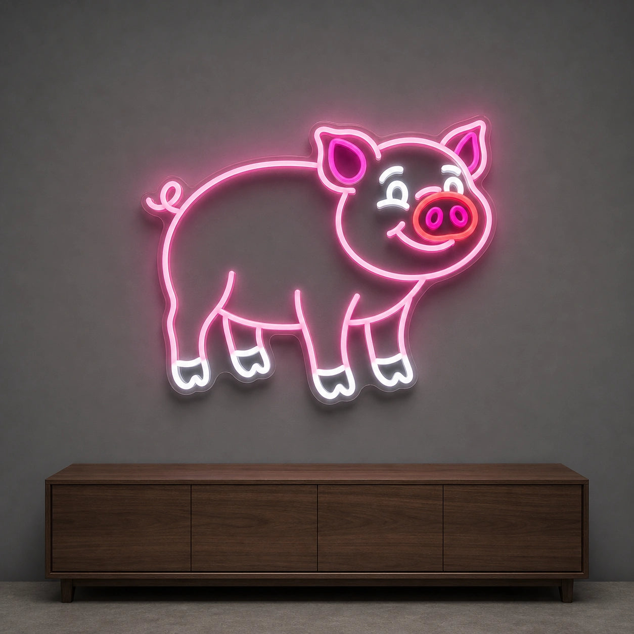 Pig LED Neon Sign Garage Man Cave Neon Sign size image
