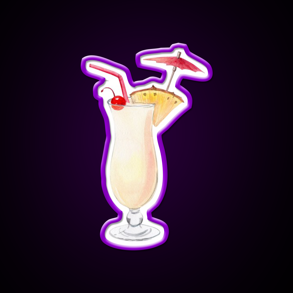 Pina Colada Cocktail Bar Decor Led Neon Sign For Home Bar Decor Rgb Color - LED neon sign view 9