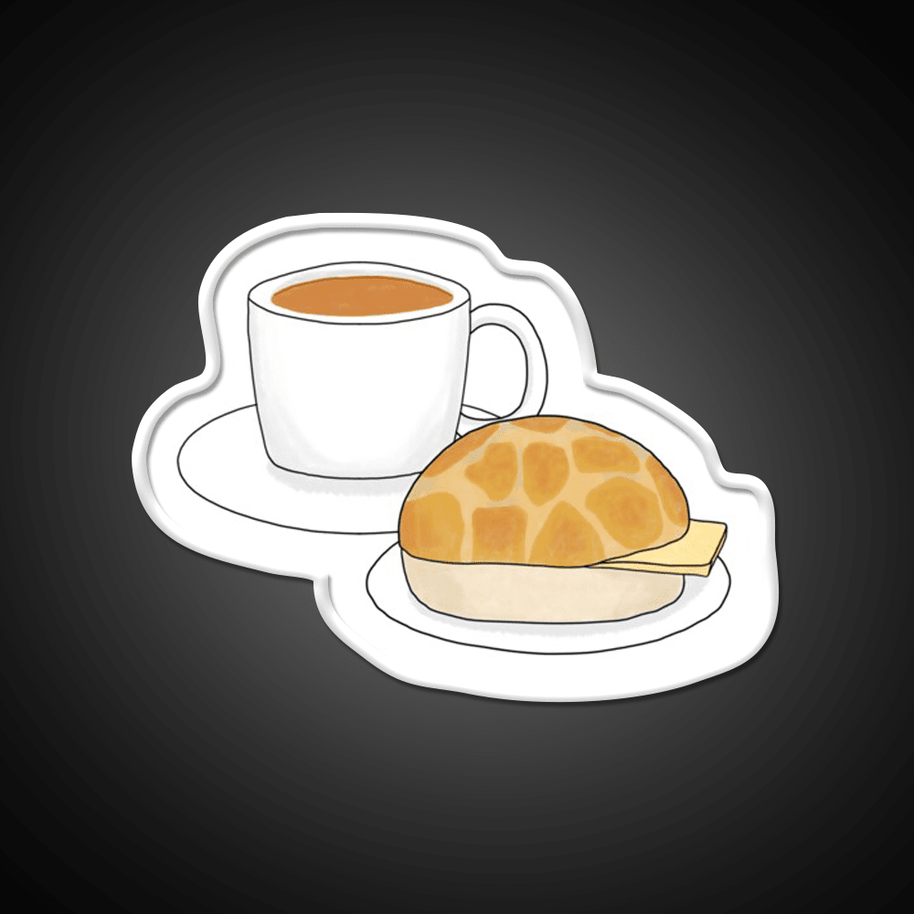 Pineapple Bun And Milk Tea Snack Food Led Neon Sign Rgb Color - Shineneon