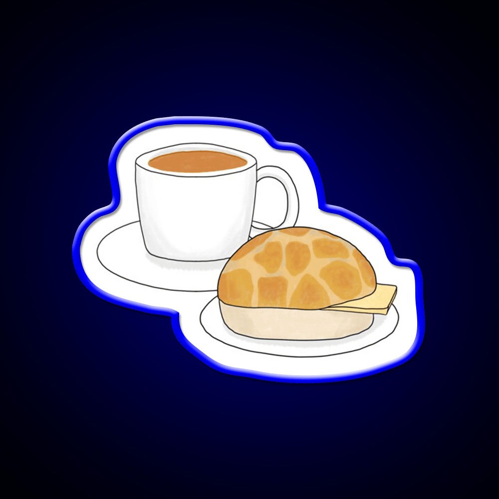 Pineapple Bun And Milk Tea Snack Food Led Neon Sign Rgb Color - Shineneon