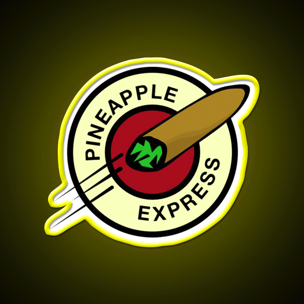 Pineapple Express Hemp Inspired Green Leaf Led Neon Sign Rgb Color - Custom LED neon sign front view