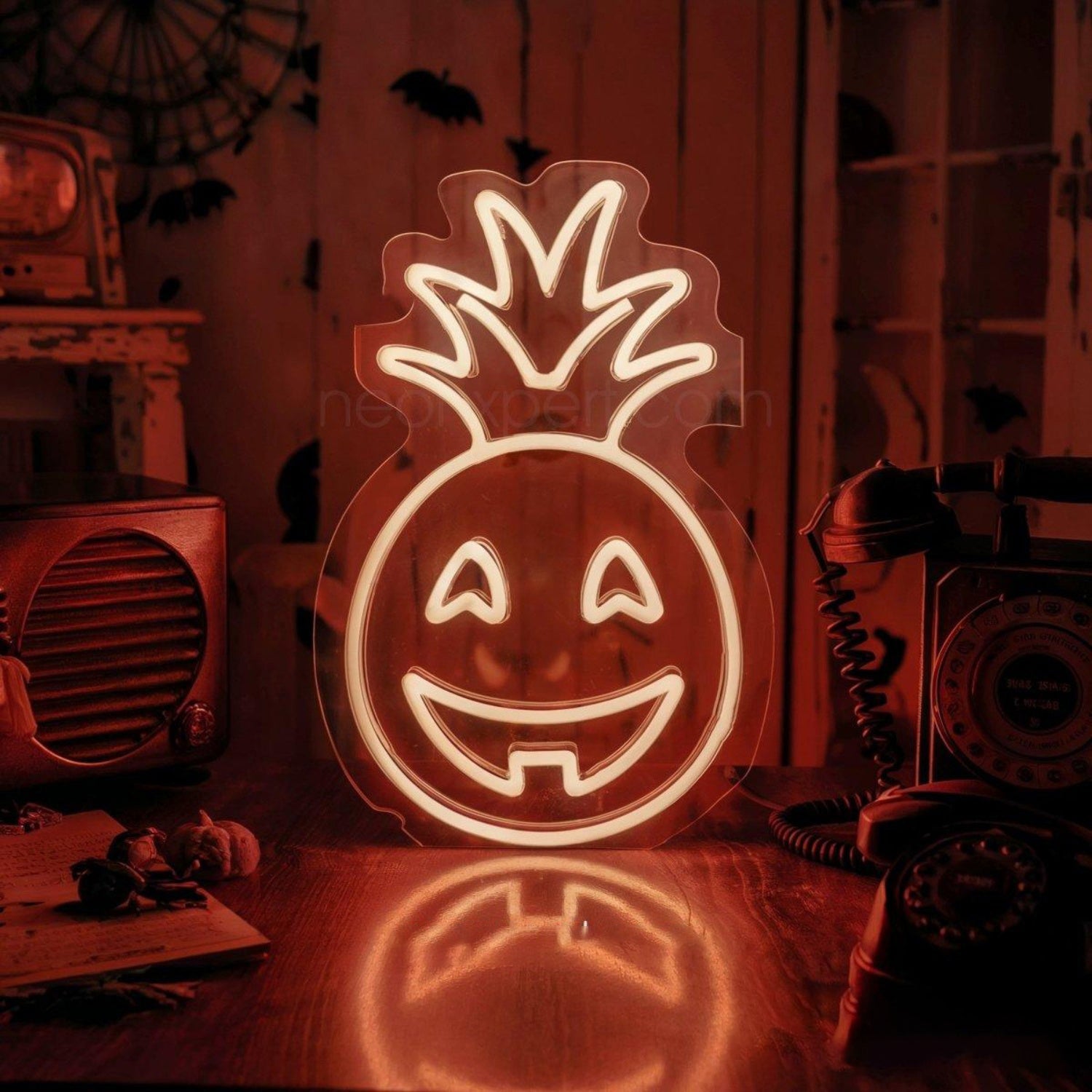 Pineapple Jack-O-Lantern Led Neon Sign Halloween Decoration | Shineneon