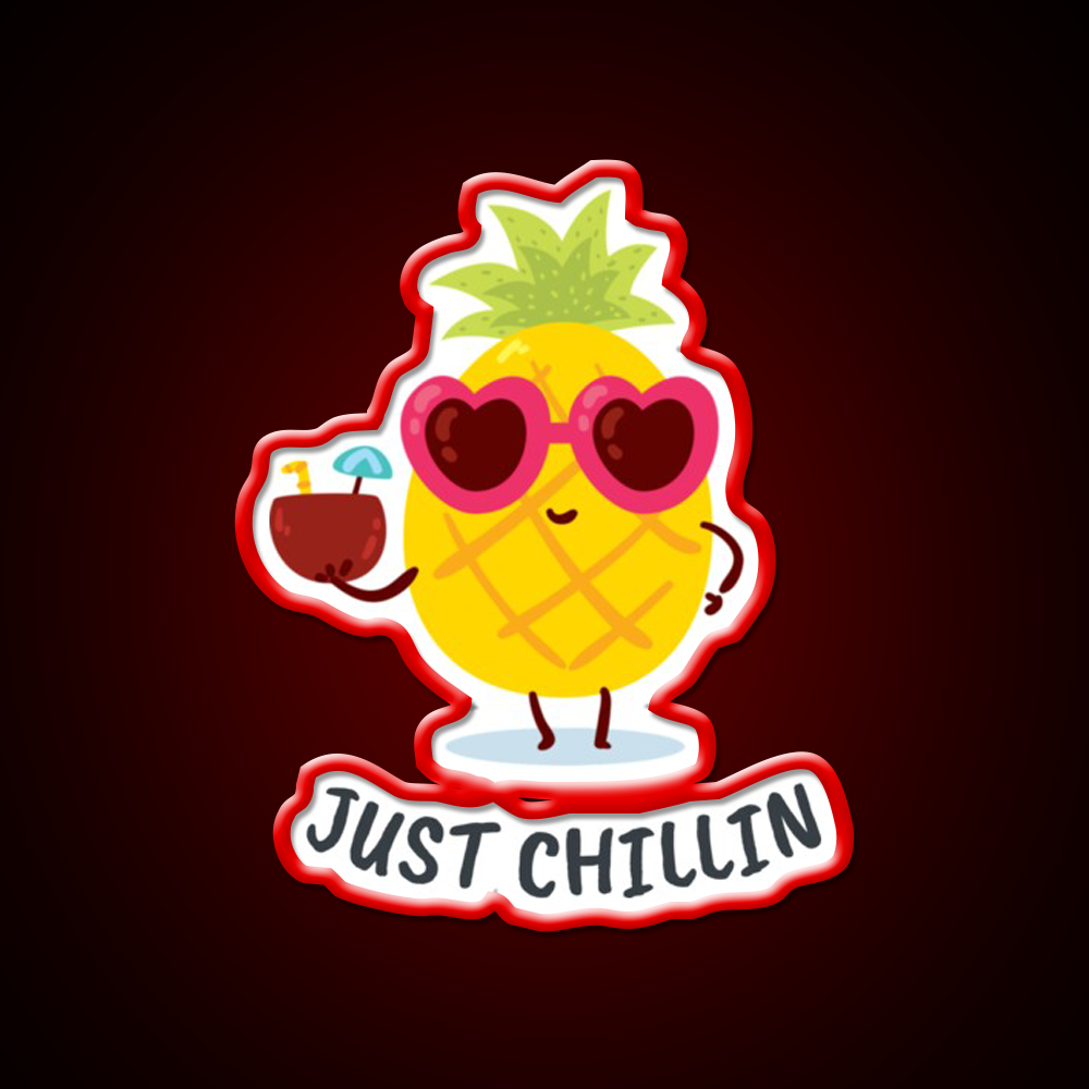 Pineapple Just Chillin Cocktail Bar Decor Led Neon Sign Rgb Color - LED neon sign view 10