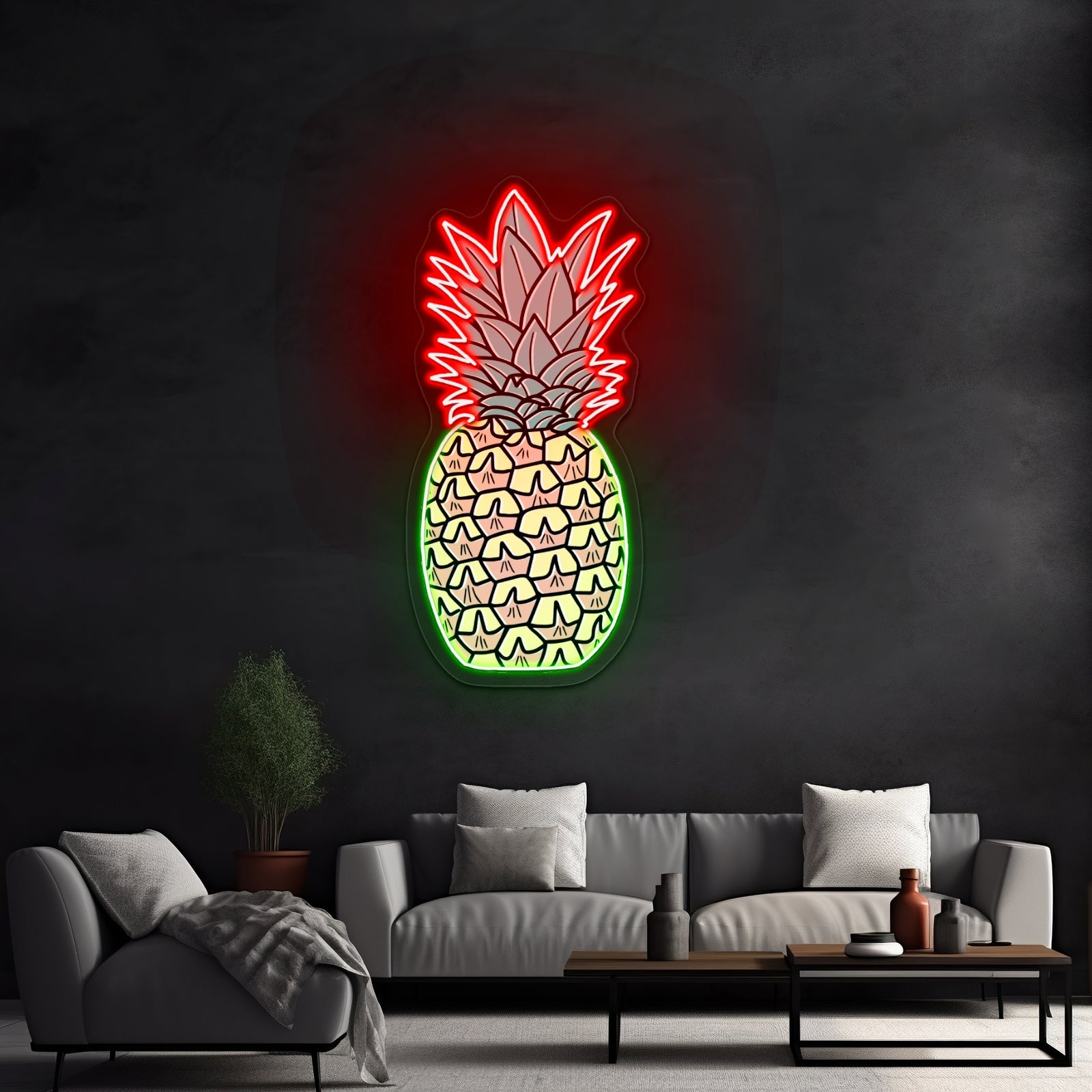 Pineapple Multi Color Aesthetic Artwork Neon Sign Artwork For - Shineneon