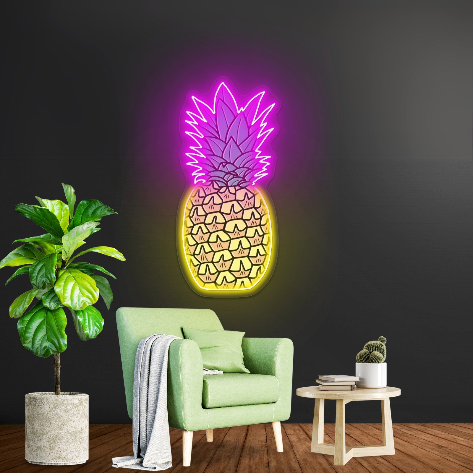 Pineapple Multi Color Aesthetic Artwork Neon Sign Artwork For - Shineneon