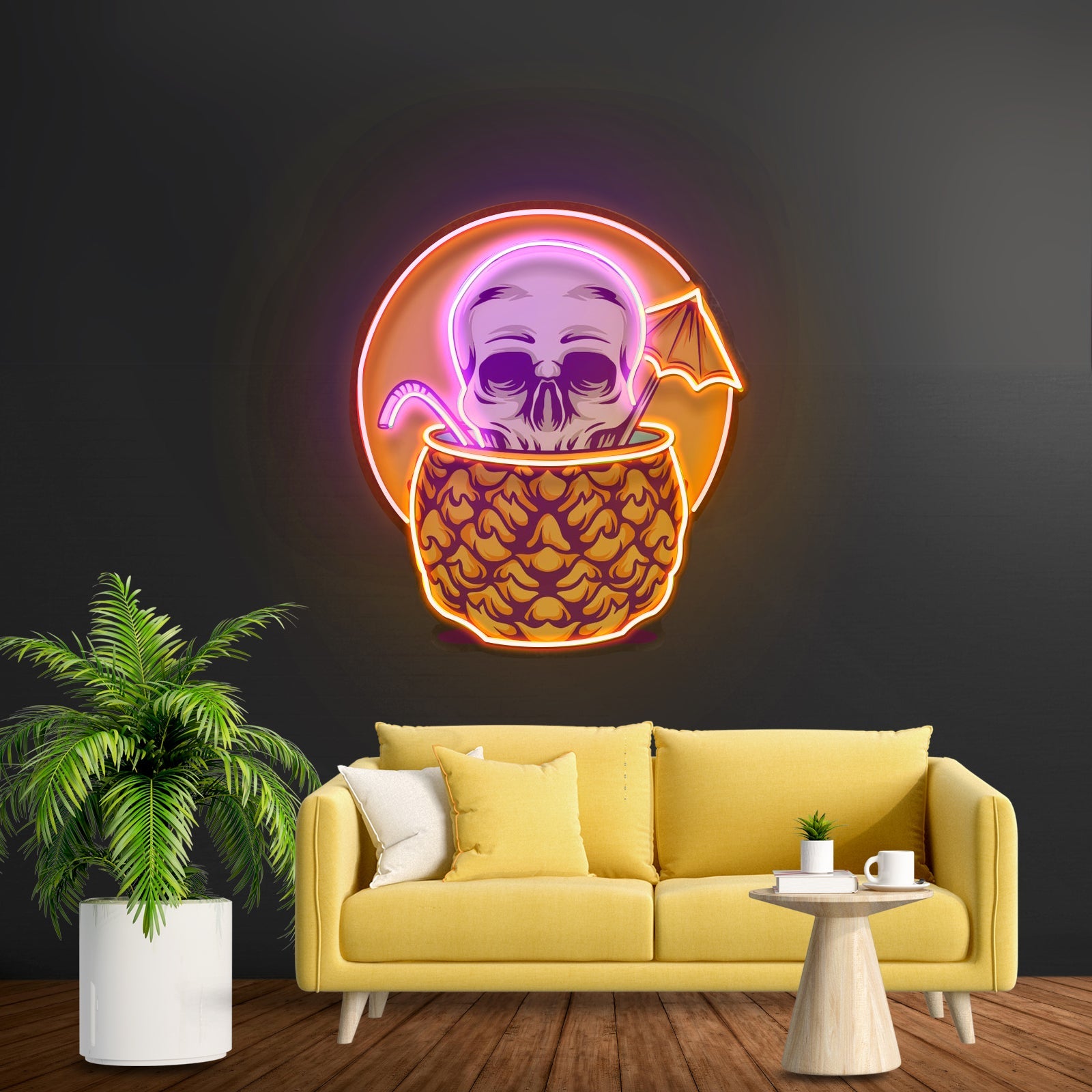 Pineapple Skull Led Neon Sign Light Custom Led Signs - Shineneon
