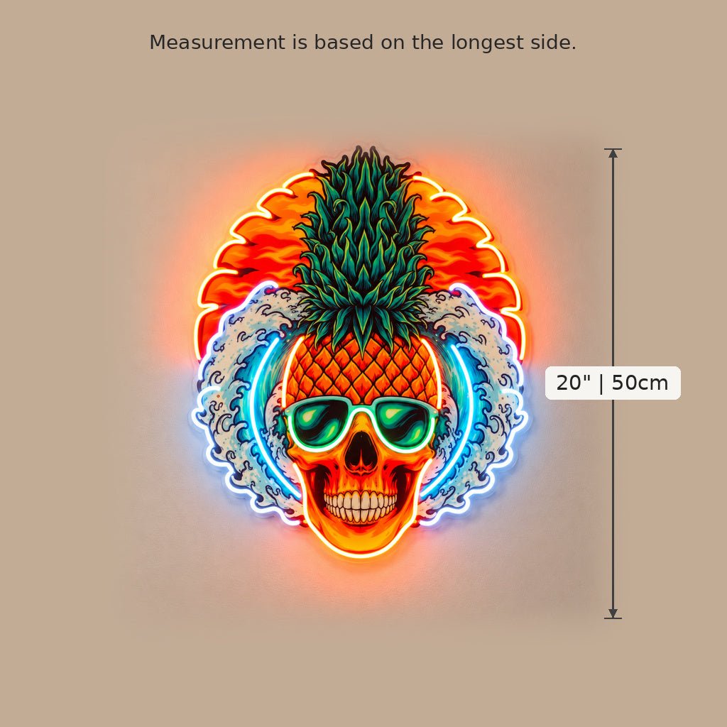 Pineapple Skull Sunglasses LED Neon Sign - Shineneon