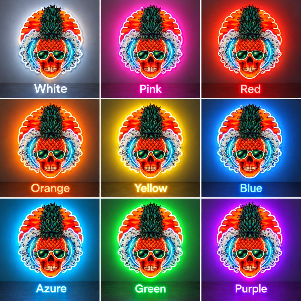 Pineapple Skull Sunglasses LED Neon Sign - Shineneon