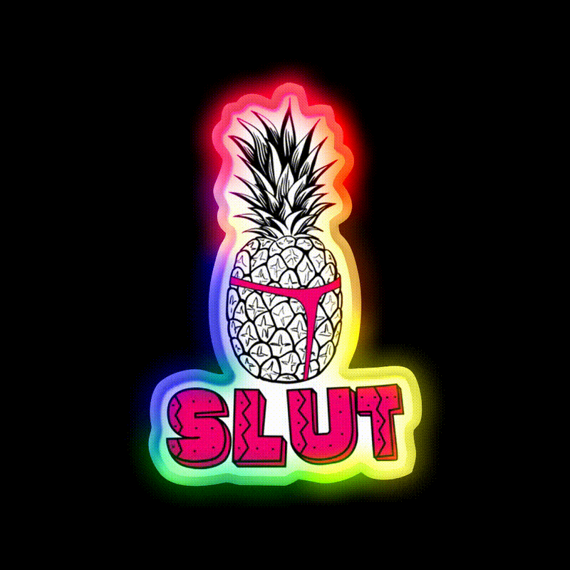 Pineapple Slut Party Drink Tequila Led Neon Sign Rgb Color - LED neon sign close-up detail