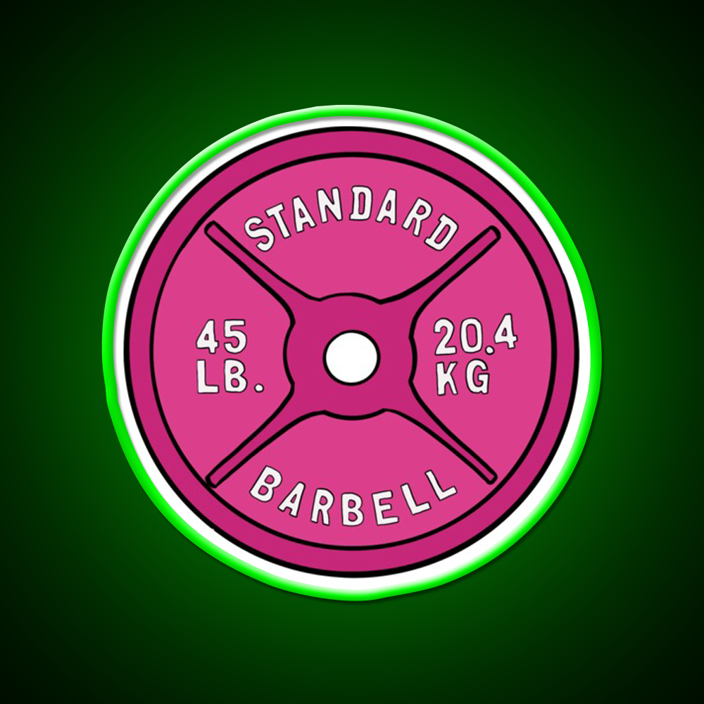 Pink 45 Lb Plate Gym Fitness Led Neon Sign Rgb Color