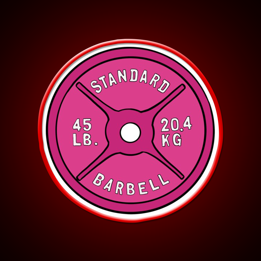 Pink 45 Lb Plate Gym Fitness Led Neon Sign Rgb Color