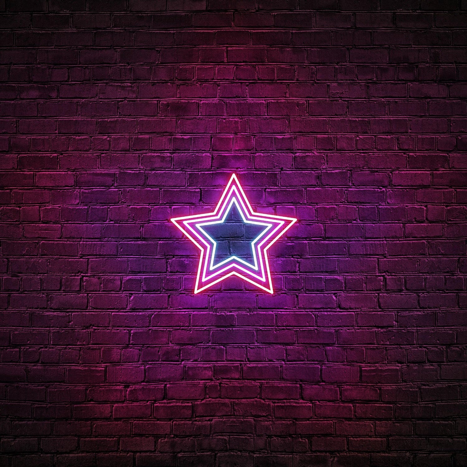 Pink And Blue Triple-Star Led Neon Sign For Indoor Wall Decor | Shineneon