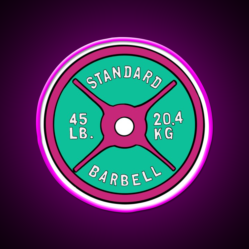 Pink And Green 45 Lbs Plate Gym Fitness Led Neon Sign Rgb Color