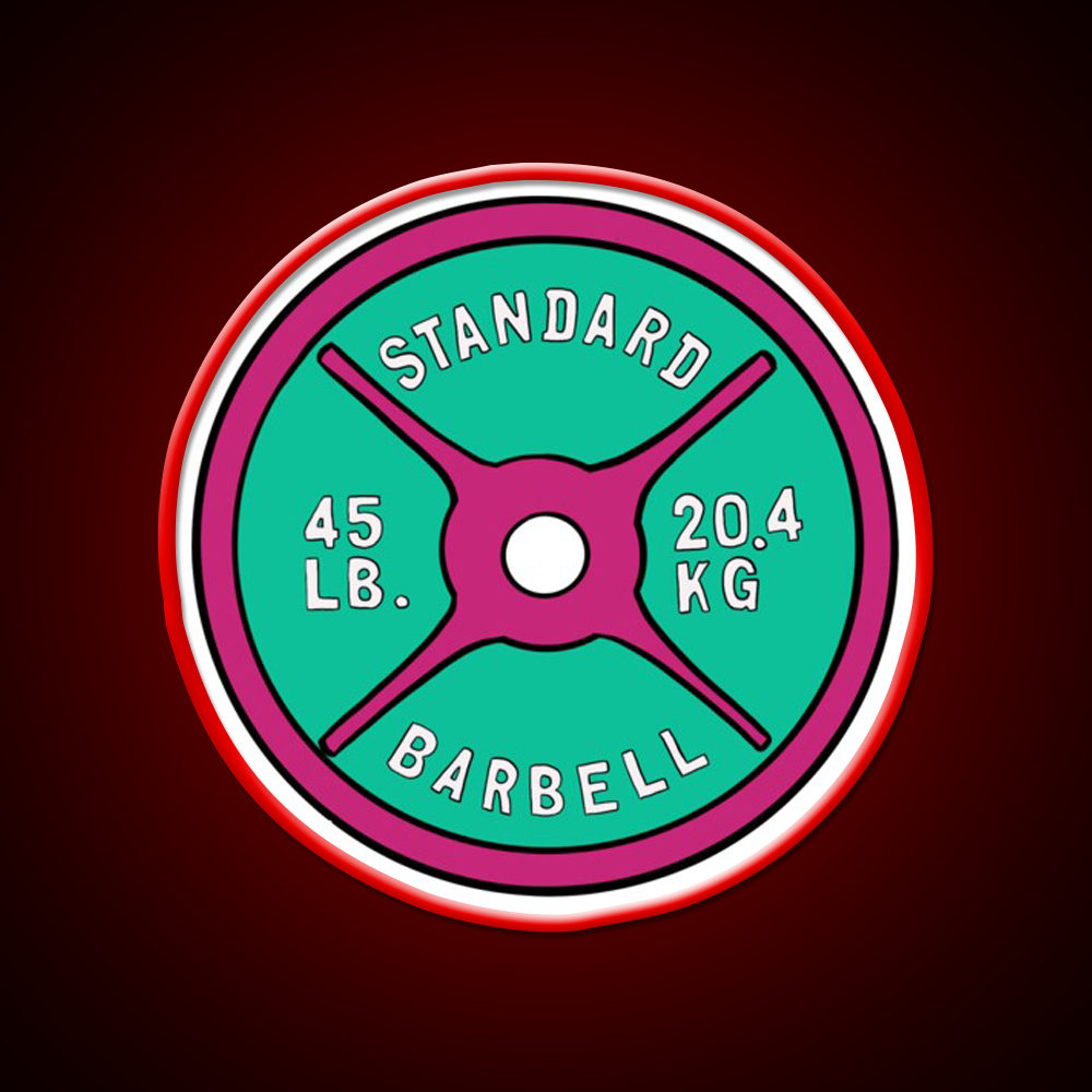 Pink And Green 45 Lbs Plate Gym Fitness Led Neon Sign Rgb Color