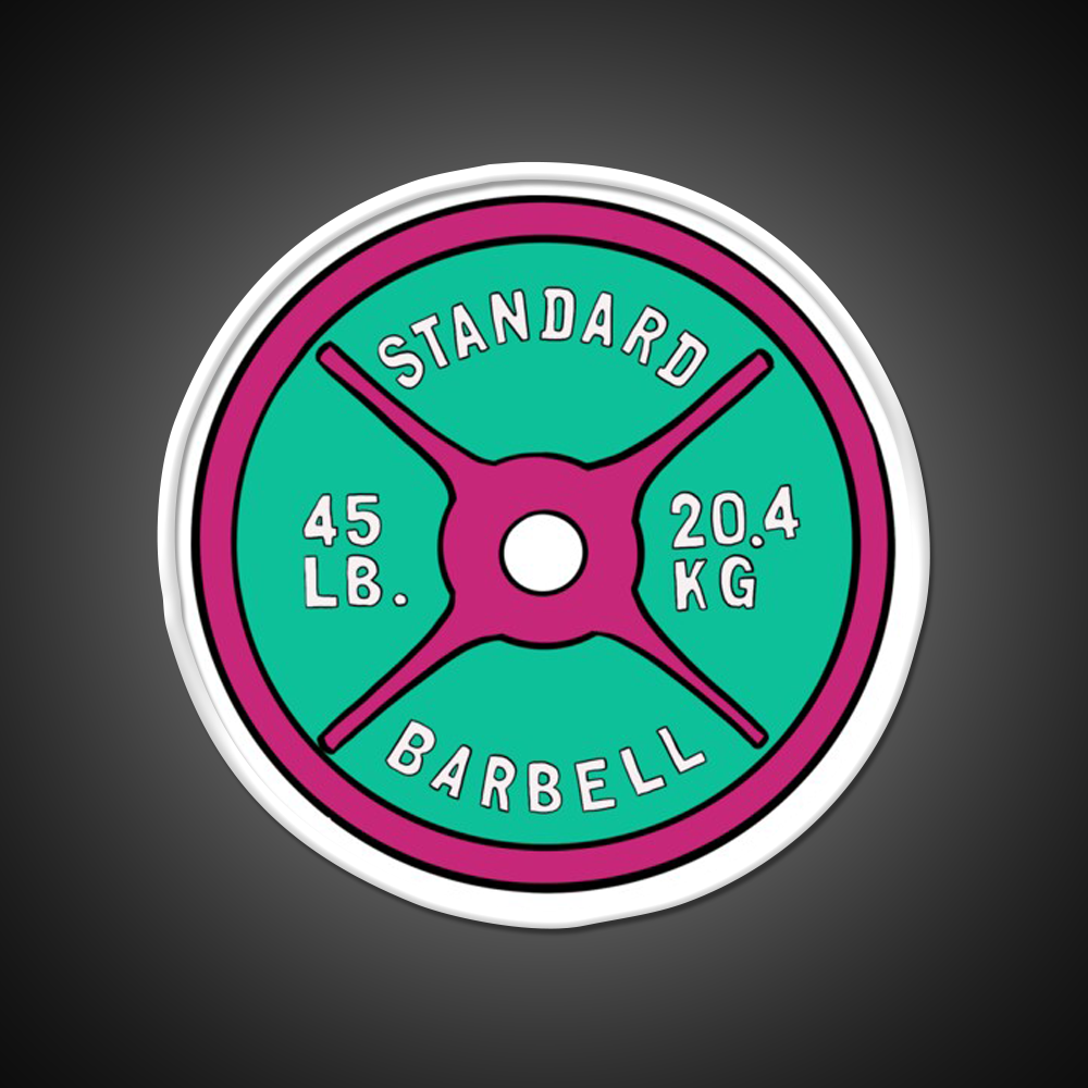 Pink And Green 45 Lbs Plate Gym Fitness Led Neon Sign Rgb Color