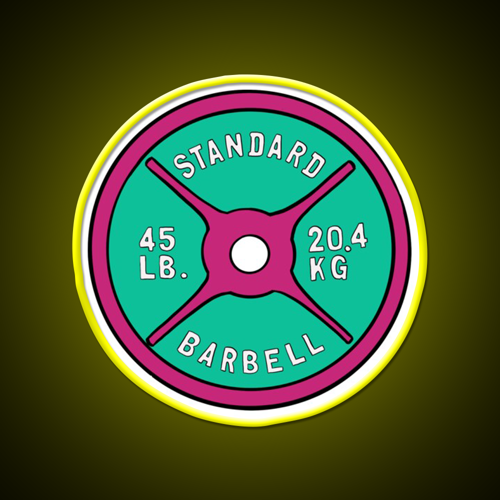 Pink And Green 45 Lbs Plate Gym Fitness Led Neon Sign Rgb Color