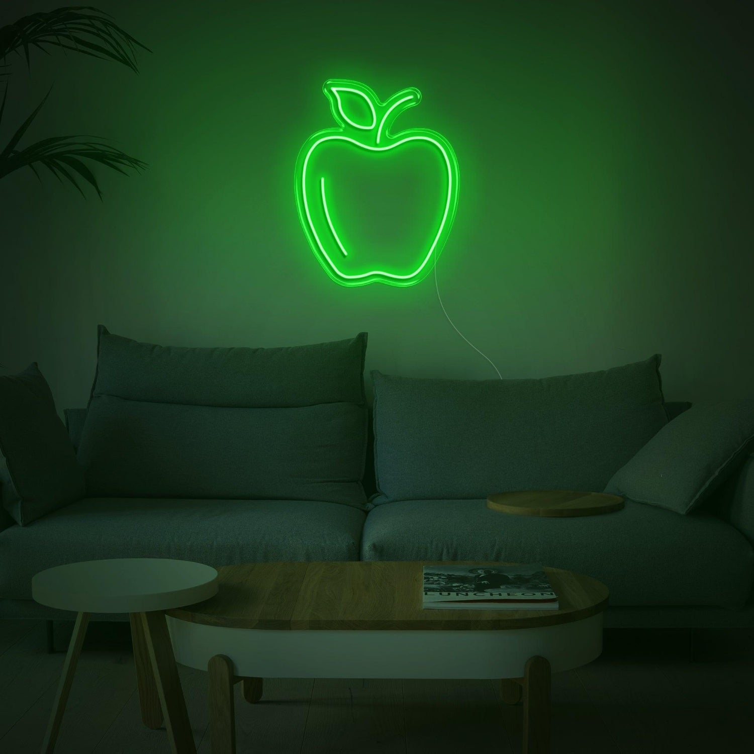 Pink Apple Outline Led Neon Sign For Living Room And Cafe Decor | Shineneon